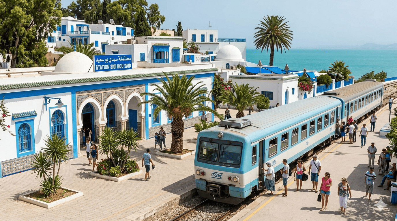 TGM treno metropolitano Tunisi Cartagine stazione La Marsa